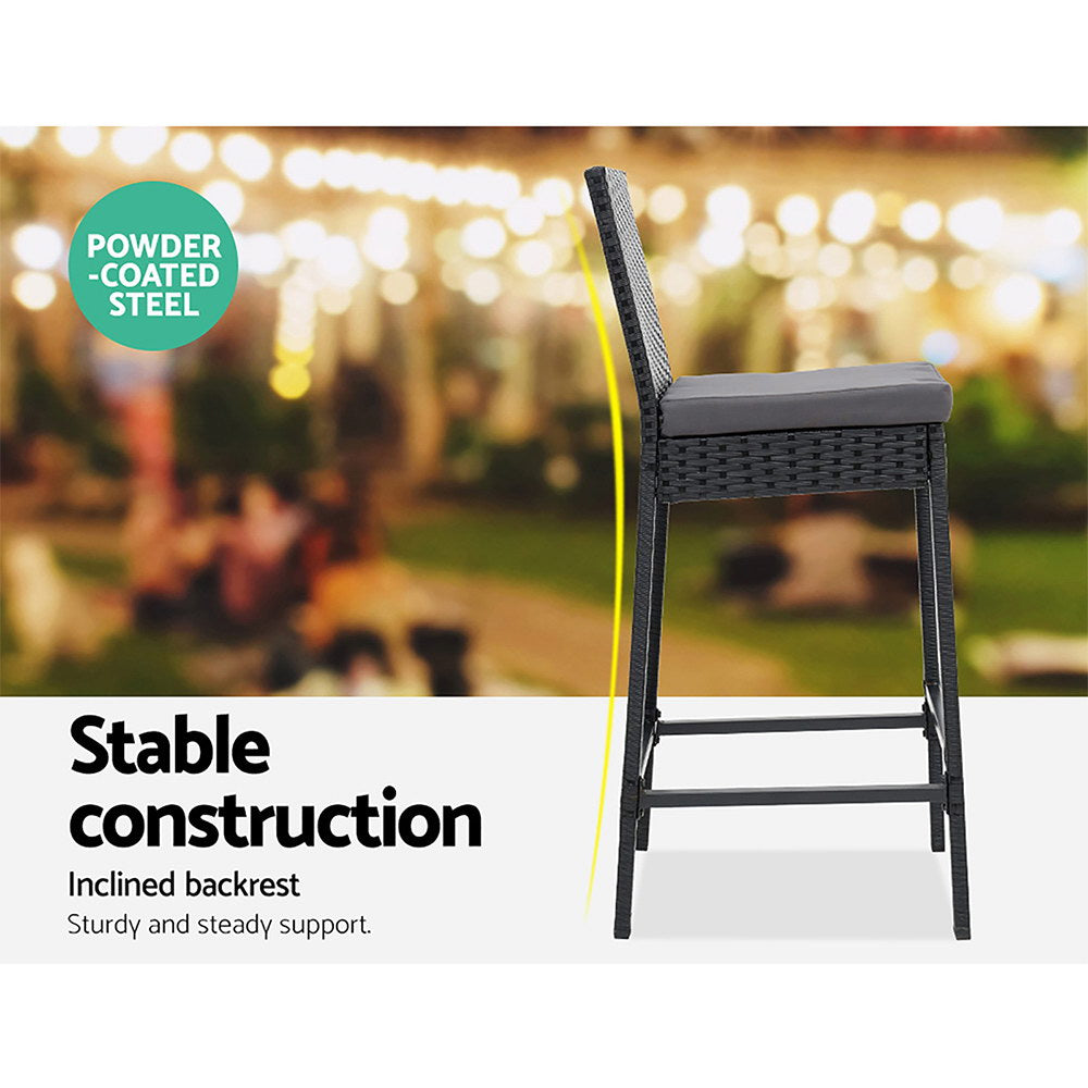 Ingram Wicker Outdoor Bistro Set – Grey