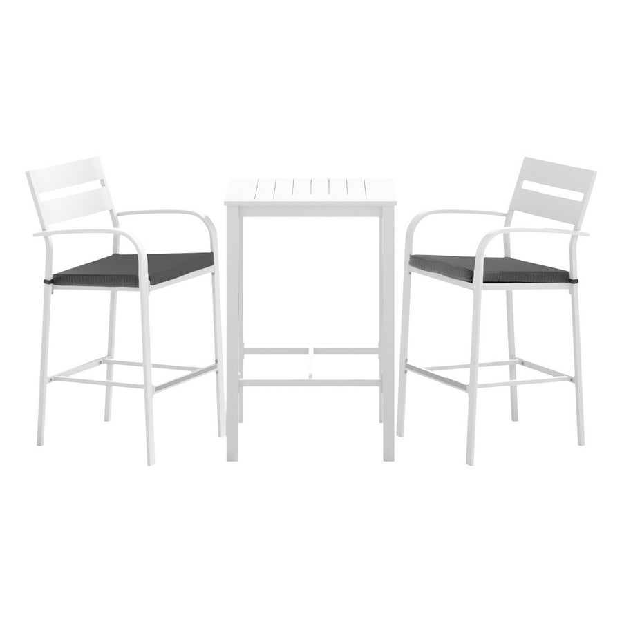 Weather-Resistant Outdoor Bistro Set – White