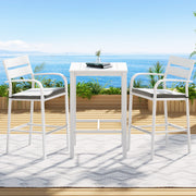 Weather-Resistant Outdoor Bistro Set – White