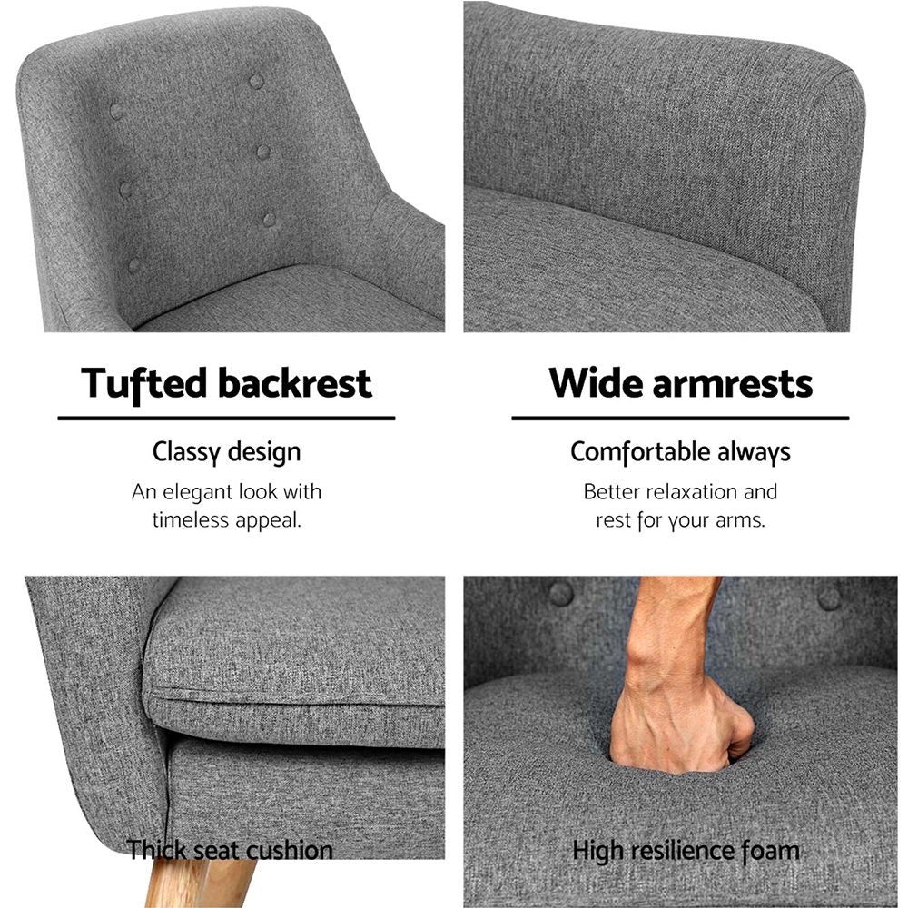 Briar Fabric Dining Armchair – Grey