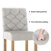 Button Fabric Counter Stool Set of 4 – Beige — image 5