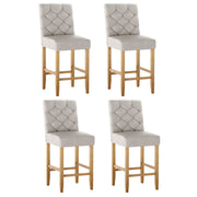 Button Fabric Counter Stool Set of 4 – Beige — image 7