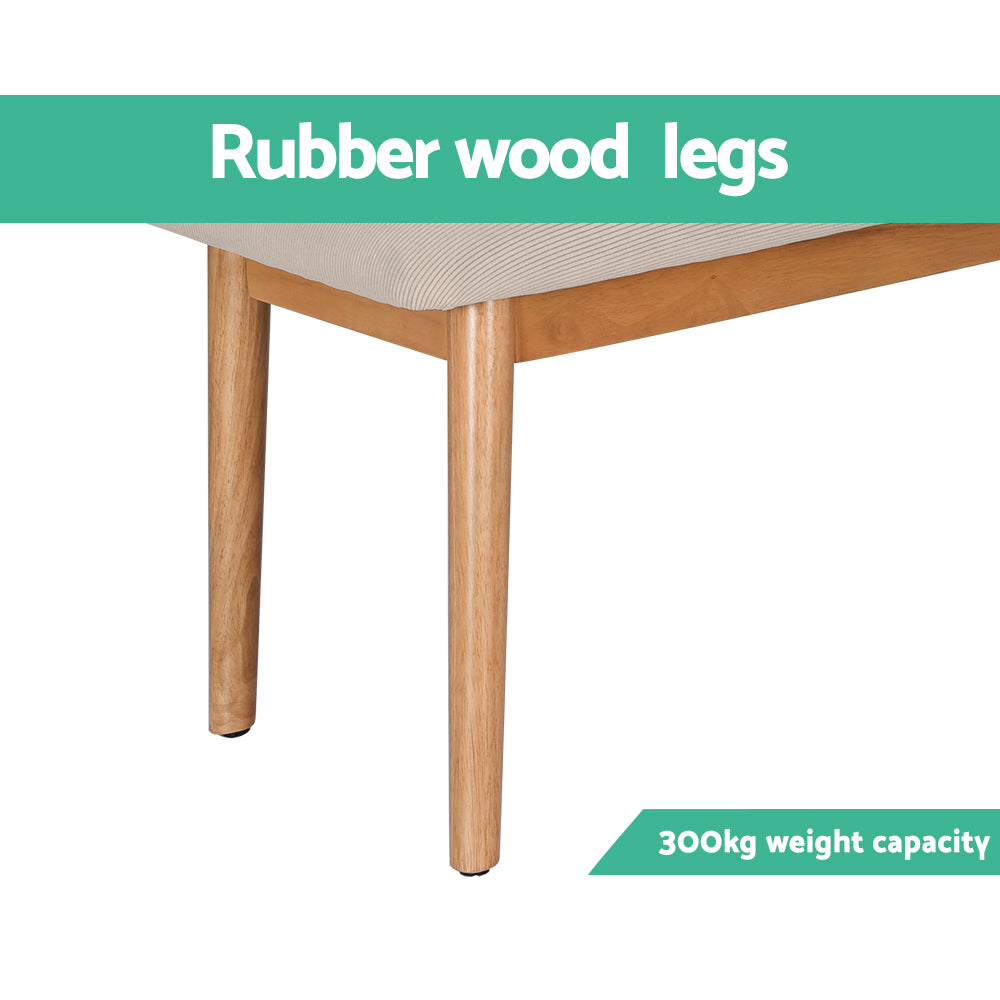 Leighton Fabric Dining Bench – Beige