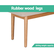 Leighton Fabric Dining Bench – Beige