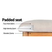 Leighton Fabric Dining Bench – Beige