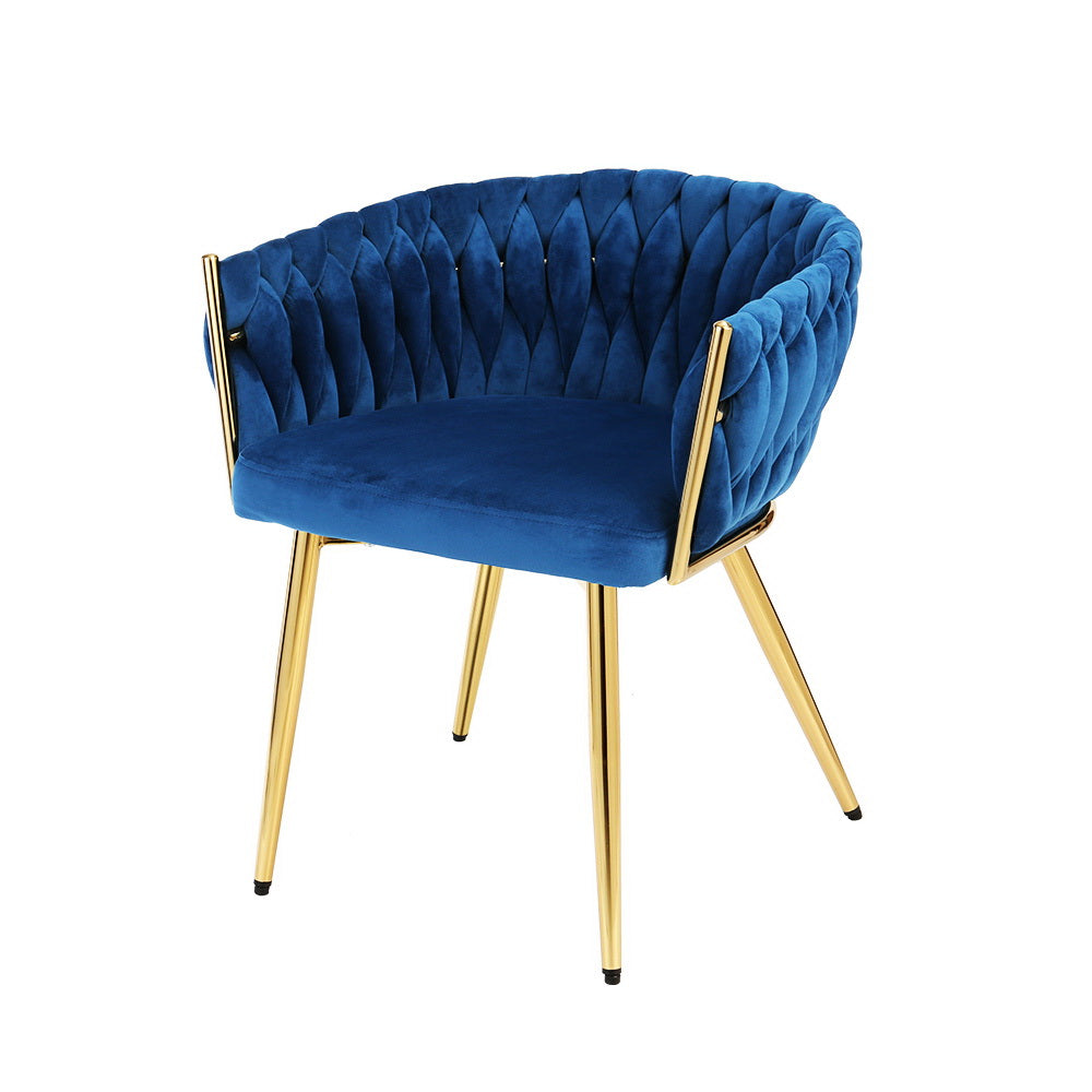 Logan Velvet Dining Chair – Blue