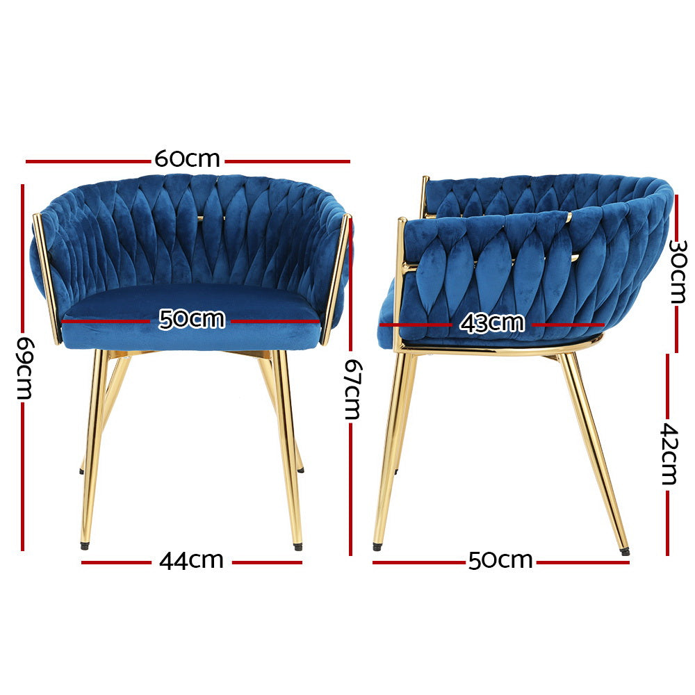 Logan Velvet Dining Chair – Blue