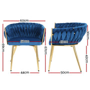 Logan Velvet Dining Chair – Blue