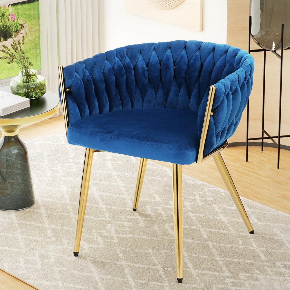 Logan Velvet Dining Chair – Blue