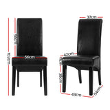 Artiss Dining Chairs Set of 2 Leather Parsons Chair Black