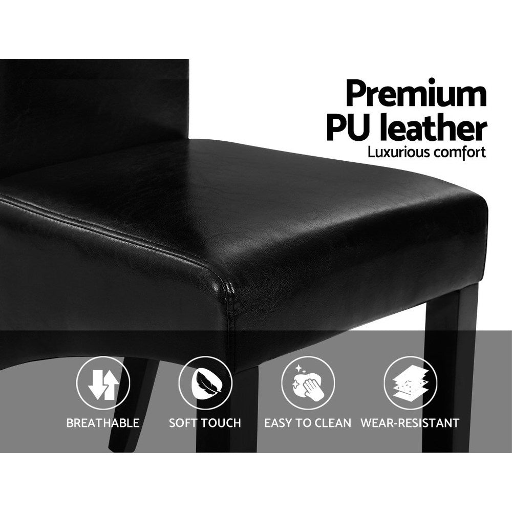 Oakley PU Leather Dining Chair Set of 2 – Black