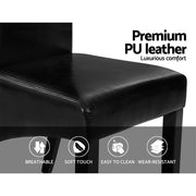 Oakley PU Leather Dining Chair Set of 2 – Black