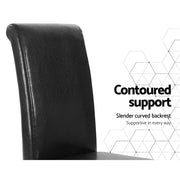 Oakley PU Leather Dining Chair Set of 2 – Black