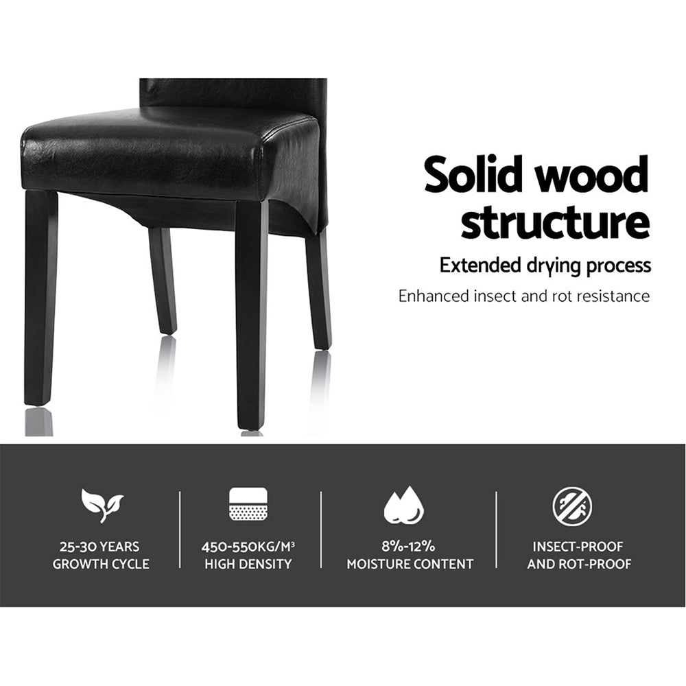 Oakley PU Leather Dining Chair Set of 2 – Black