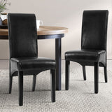 Artiss Dining Chairs Set of 2 Leather Parsons Chair Black