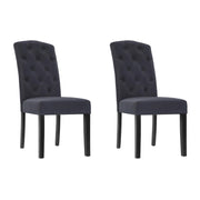 Olsen Fabric Dining Chair Set of 2 – Dark Grey