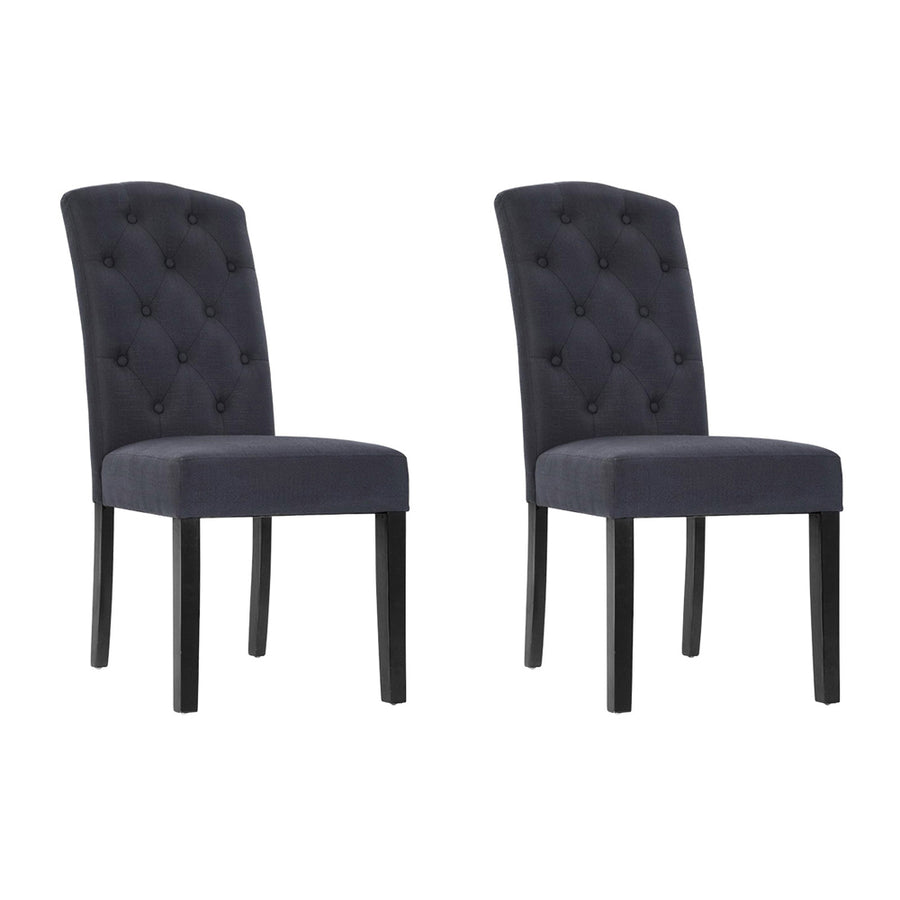 Olsen Fabric Dining Chair Set of 2 – Dark Grey