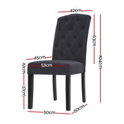 Olsen Fabric Dining Chair Set of 2 – Dark Grey