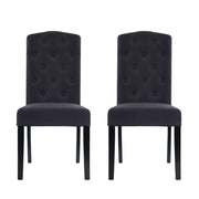 Olsen Fabric Dining Chair Set of 2 – Dark Grey
