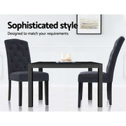 Olsen Fabric Dining Chair Set of 2 – Dark Grey