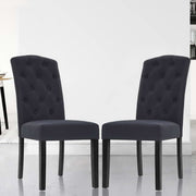 Olsen Fabric Dining Chair Set of 2 – Dark Grey