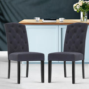 Olsen Fabric Dining Chair Set of 2 – Dark Grey