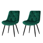 Salem Velvet Dining Chair Set of 2 – Green