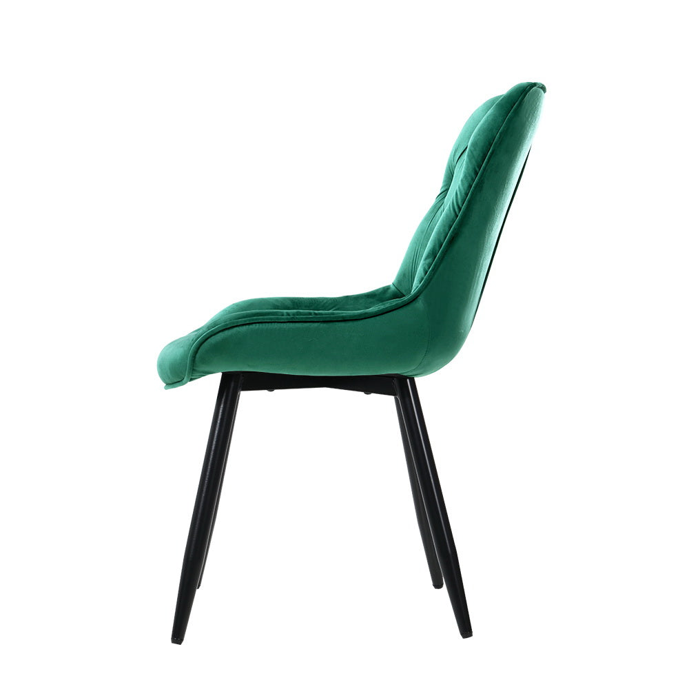 Salem Velvet Dining Chair Set of 2 – Green
