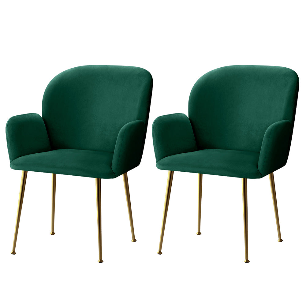 Ridley Velvet Dining Chair Set of 2 – Green