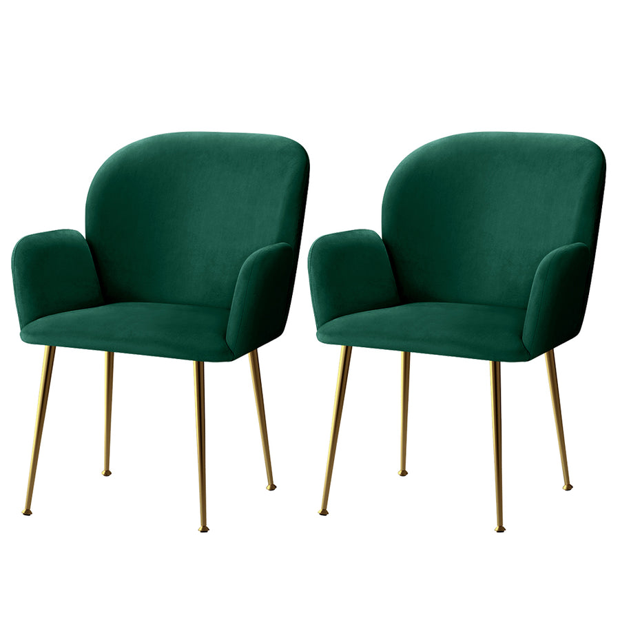 Ridley Velvet Dining Chair Set of 2 – Green