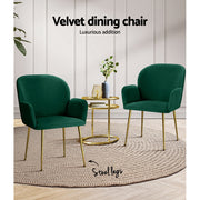 Ridley Velvet Dining Chair Set of 2 – Green