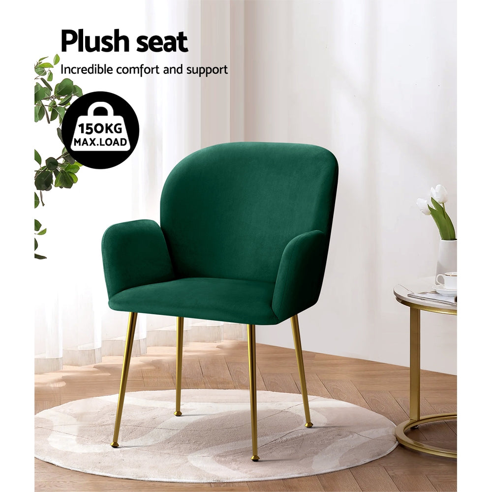 Ridley Velvet Dining Chair Set of 2 – Green