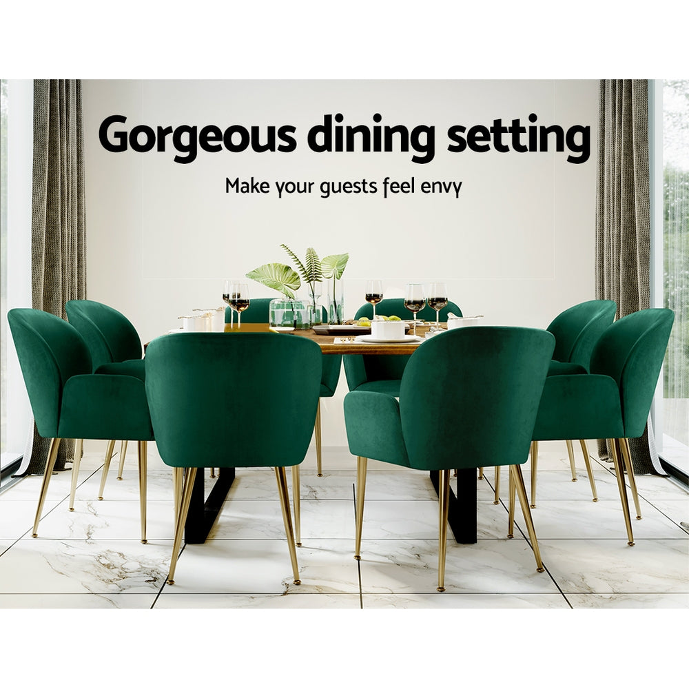 Ridley Velvet Dining Chair Set of 2 – Green