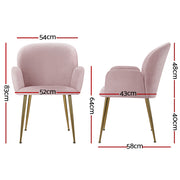 Ridley Velvet Dining Chair Set of 2 – Pink