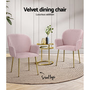 Ridley Velvet Dining Chair Set of 2 – Pink