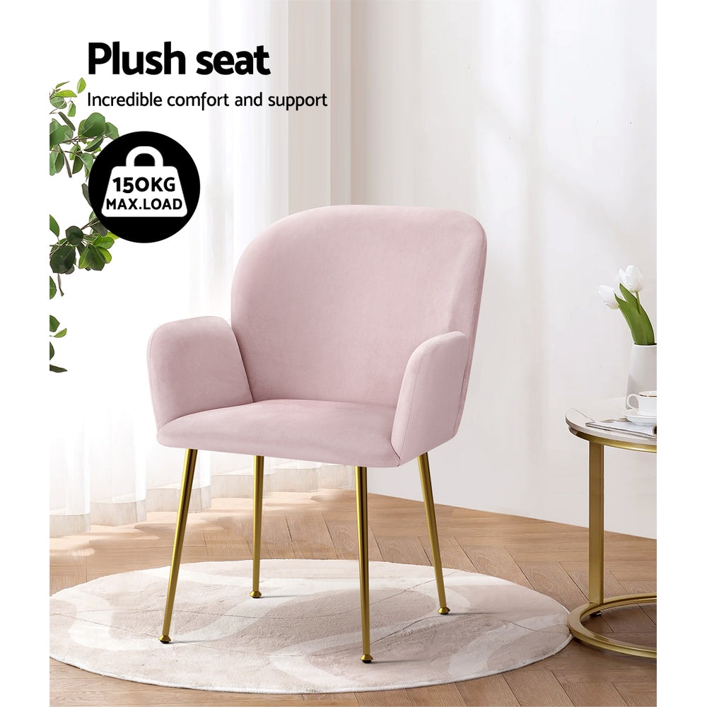 Ridley Velvet Dining Chair Set of 2 – Pink