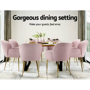 Ridley Velvet Dining Chair Set of 2 – Pink