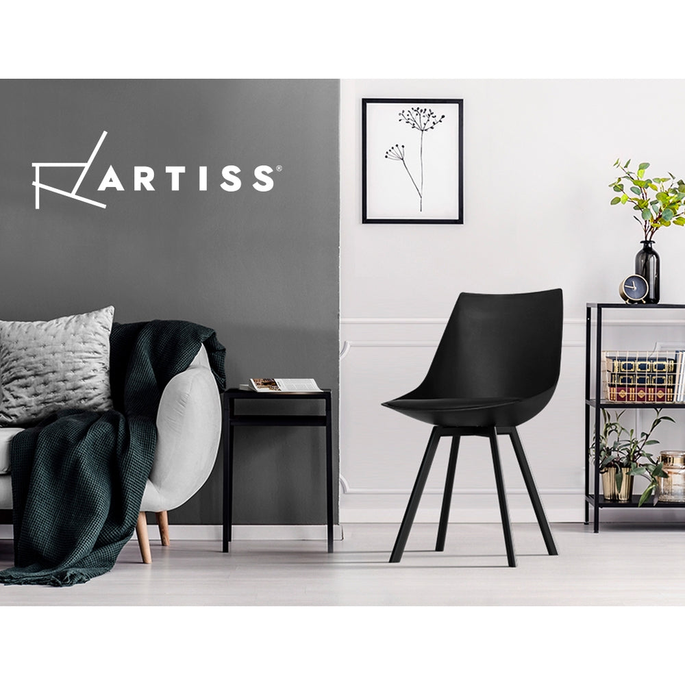 Shiloh PU Leather Dining Chair Set of 2 – Black