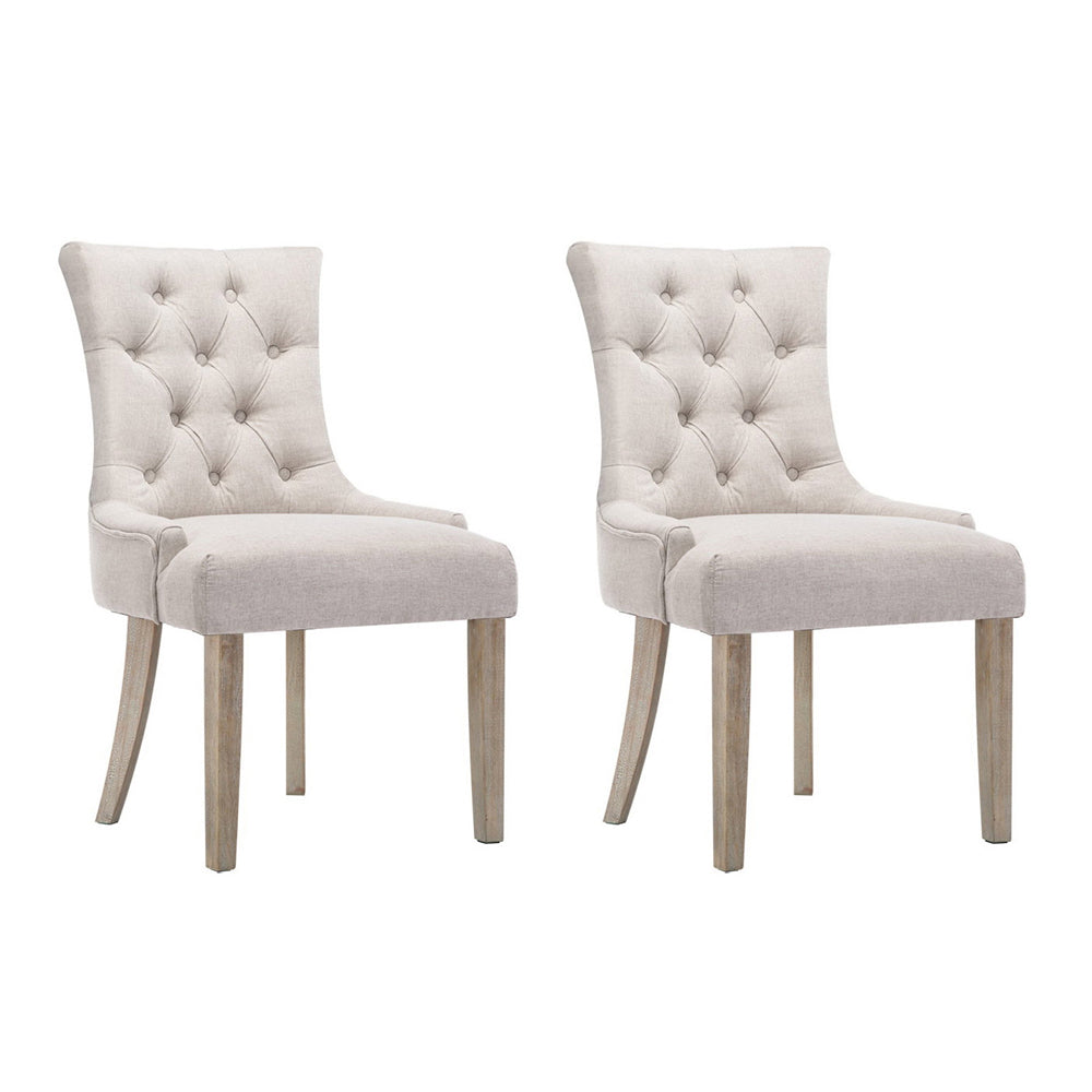 Norris Fabric Dining Chair Set of 2 – Beige