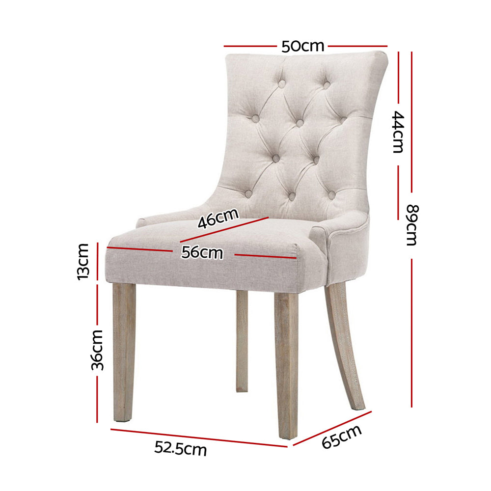 Norris Fabric Dining Chair Set of 2 – Beige