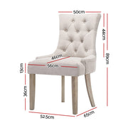 Norris Fabric Dining Chair Set of 2 – Beige