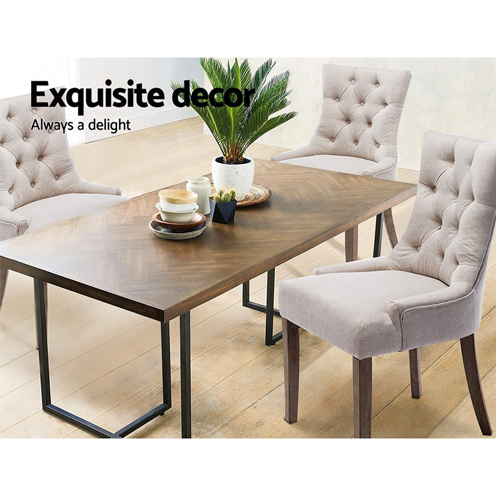 Norris Fabric Dining Chair Set of 2 – Beige