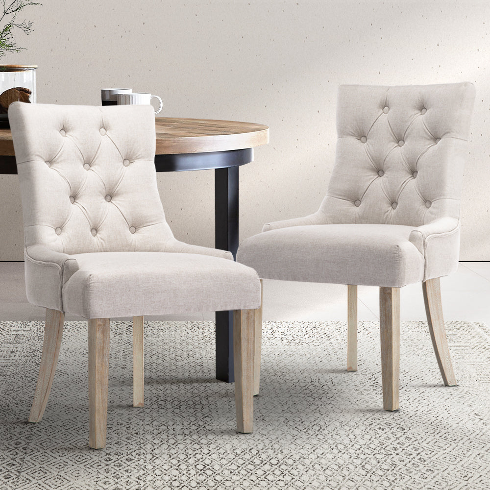 Norris Fabric Dining Chair Set of 2 – Beige