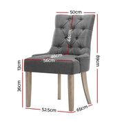 Norris Fabric Dining Chair Set of 2 – Grey