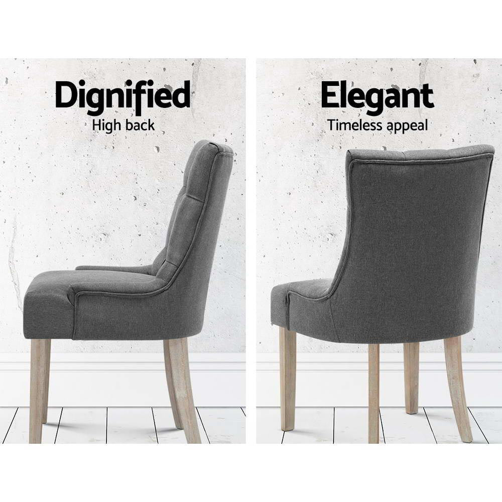 Norris Fabric Dining Chair Set of 2 – Grey