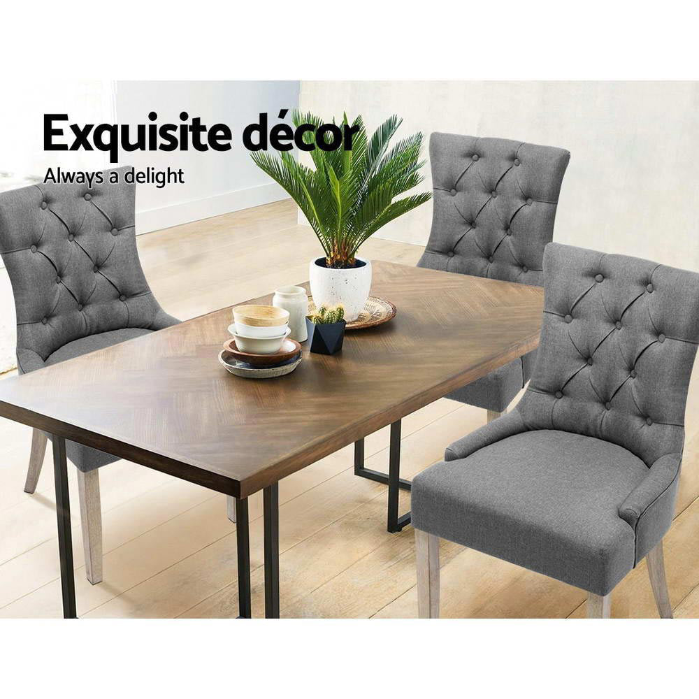 Norris Fabric Dining Chair Set of 2 – Grey