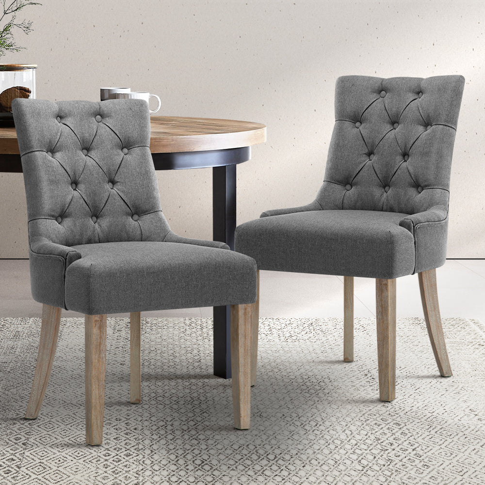 Norris Fabric Dining Chair Set of 2 – Grey