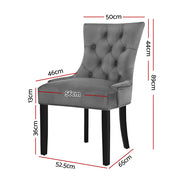 Nevada Velvet Dining Chair Set of 2 – Grey