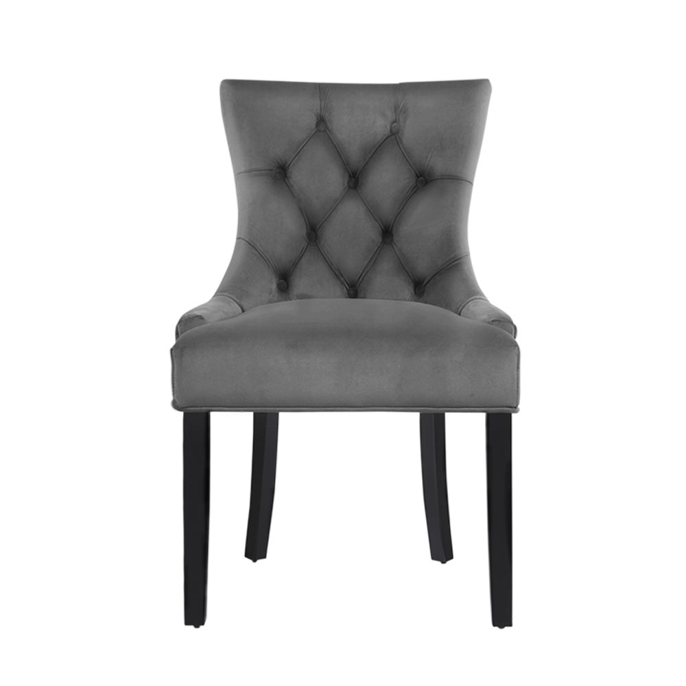 Nevada Velvet Dining Chair Set of 2 – Grey