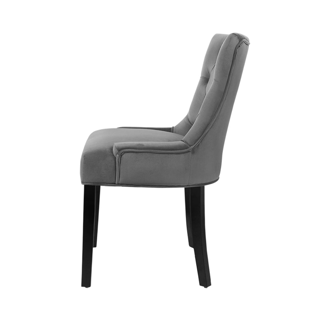 Nevada Velvet Dining Chair Set of 2 – Grey